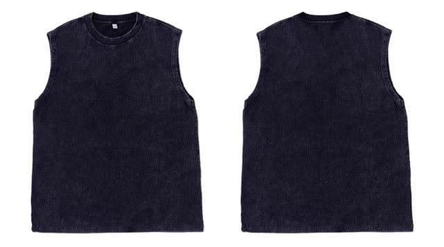 Wash Blank Oversized Tank Tops |水洗素背心