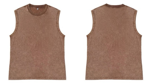 Wash Blank Oversized Tank Tops |水洗素背心
