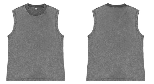Wash Blank Oversized Tank Tops |水洗素背心